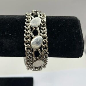 Chain link Bracelet Cuban Chain with Oval Decorative Accents Bracelet